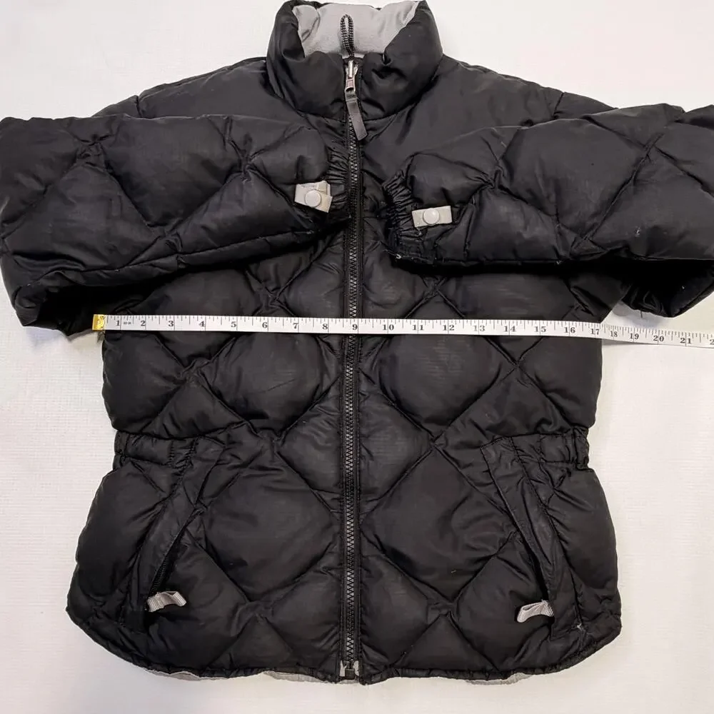 The North Face Jacket Girls Medium Black Down Puffer Quilted Full Zip Winter